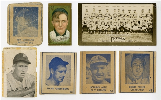 1909-1948 Vintage "Grab Bag" Collection (16 Different) Including Greenberg, Mathewson and Williams 